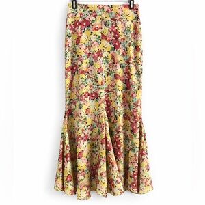 J.Crew Floral Satin Slip Skirt NWT XS Painterly Midi Flared Skirt